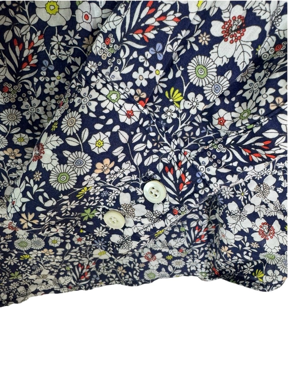 J.Crew Liberty Art Fabrics Floral Cotton Print Button Down Shirt Navy Size 2 - Picture 5 of 8